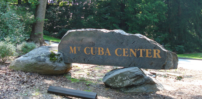 mt. cuba center granite sign road signage