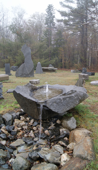 natural granite stone fountain for landscape accent