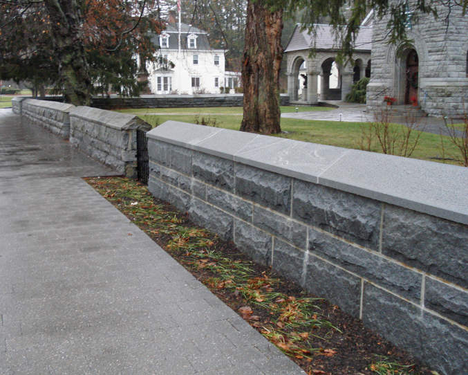 stone wall landscaping project